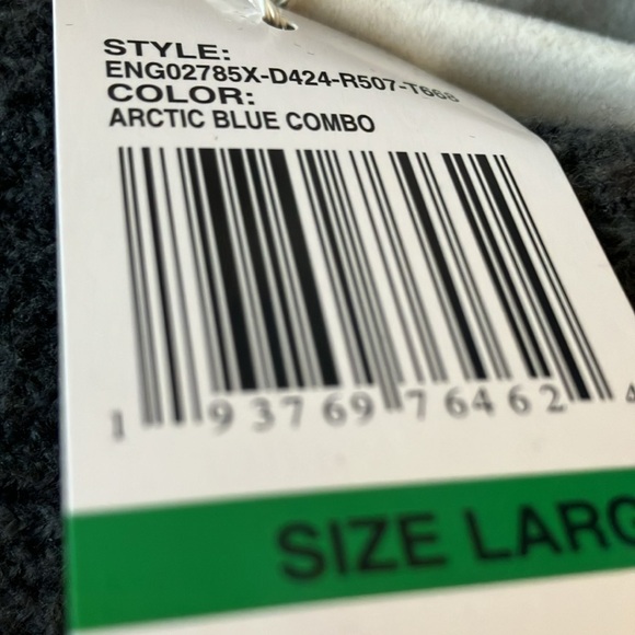 NWT: Kensie Jeans blue/cream SHACKET oversized plaid button up-pockets~size L - Picture 11 of 13